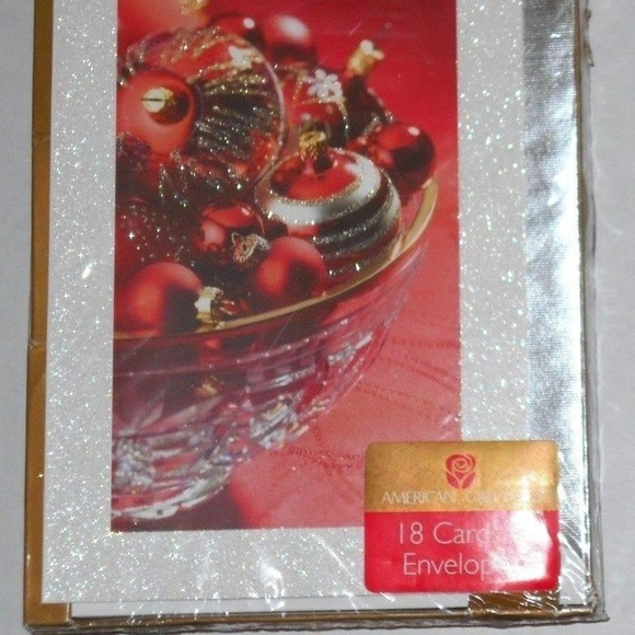 18 American Greeting Glitter Christmas Cards + Evp - Picture 2 of 3